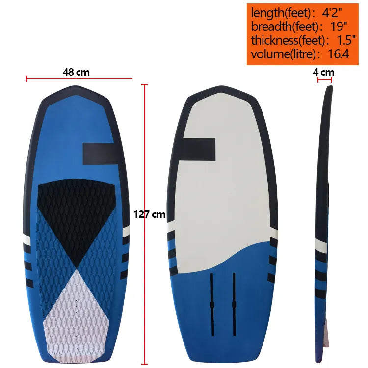 KUAYO FUN water sports carbon EPS EVA wake Foil board BLUE hydrofoil OEM small surfing wings FOIL pumping hard board - Surf Viking